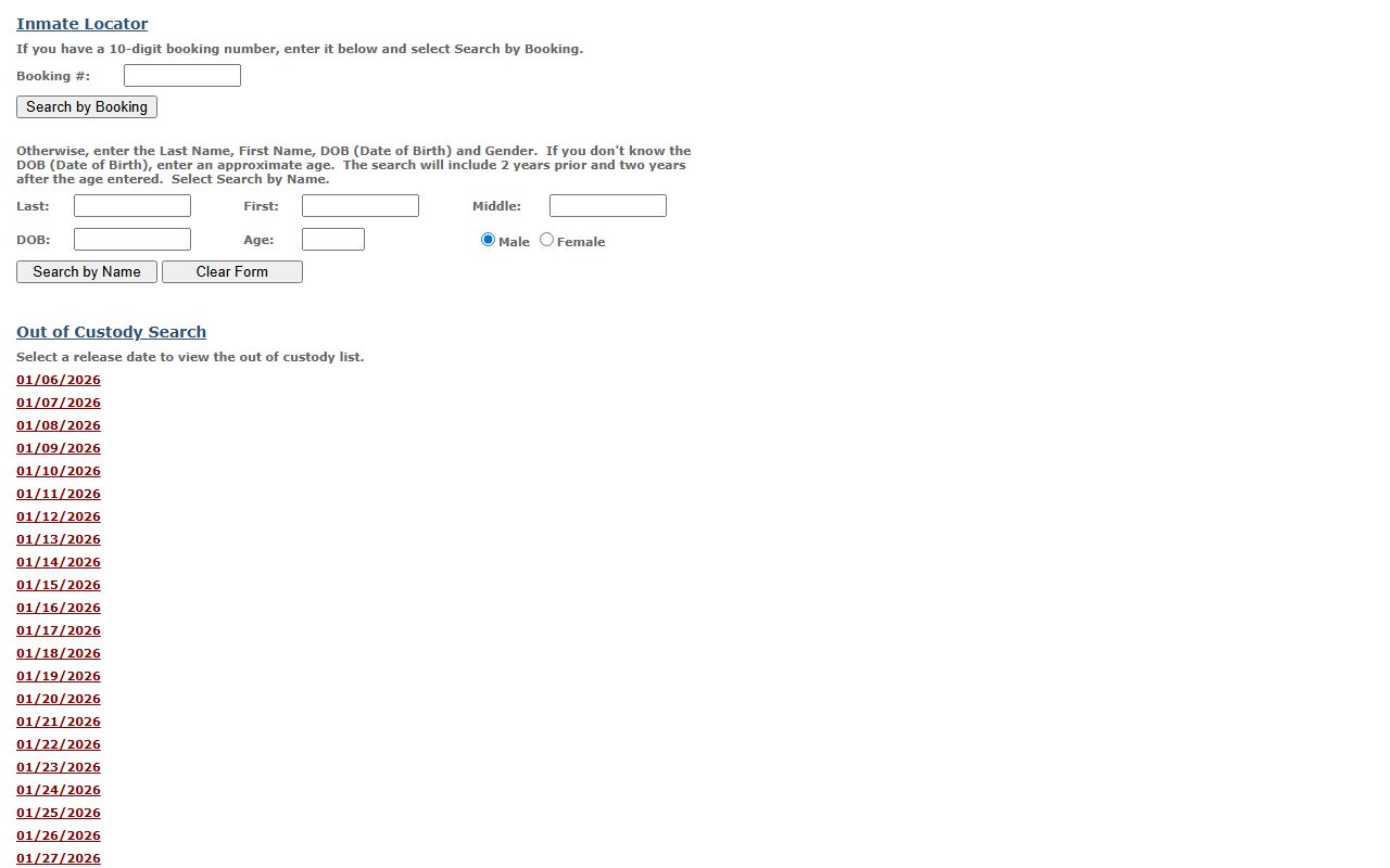 San Bernardino County JIMS Net inmate population booking search